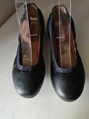 JOSEF SEIBEL PIPPA 33 DARK NAVY/BLACK LEATHER FLATS SZ 36/6-6.5